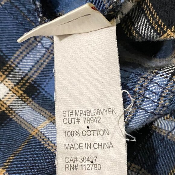 True Religion Mens Plaid Pearl Snap Shirt M Blue Western Rodeo Cowboy Country - Picture 7 of 7